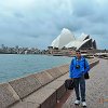 Our first view of the Opera House.  It was a drizzly day